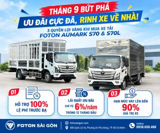 Ưu đãi Foton Aumark S70, S70L: Giảm Ngay Lệ Phí Trước Bạ, Lãi Suất Chỉ Từ 6% Tháng 9/2026
